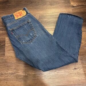 Levi Strauss Co 501 Jeans Mens W34 L29 Blue Button Fly Straight Leg Denim